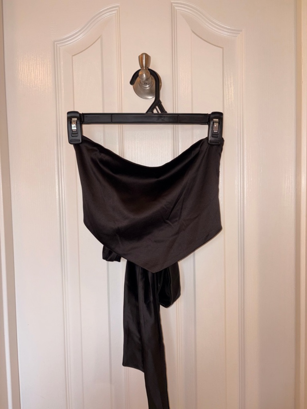 Windsor Black Satin Top